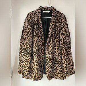 ASTR The label XL Open buttonless blazer animal print